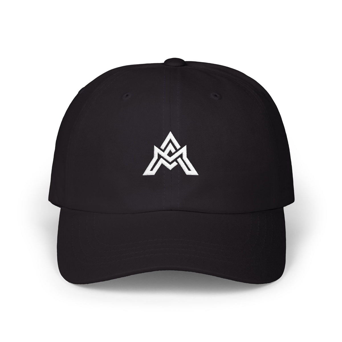 Black Embroidered Minimalist Cap